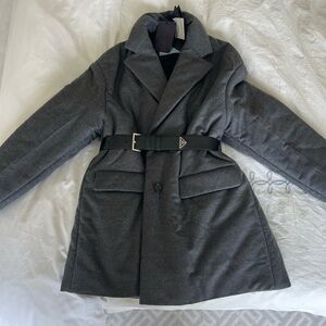 NWT Prada Lana Wool Cashemere Belted Padded Jacket
